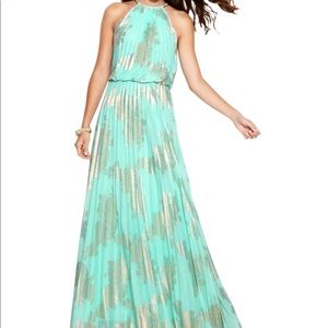 Teal and Gold formal dress